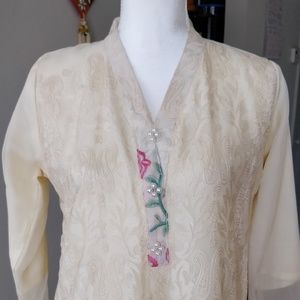 Beige shirt with beautiful thread embroidery